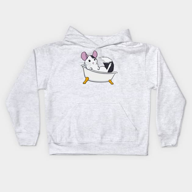 Chinchilla Bath (Mosaic) Kids Hoodie by DeguArts